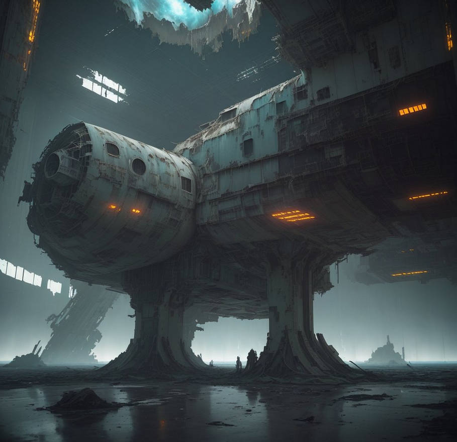 Traveling through abandoned space stations by AFilCa on DeviantArt