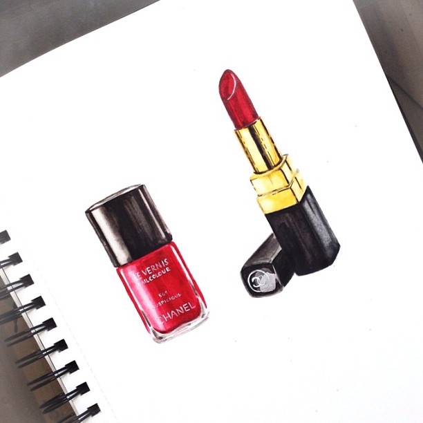 Red Lipstick and Nail Polish