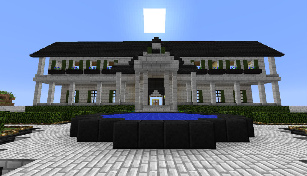 Minecraft House: Front View by The-uncertain on DeviantArt