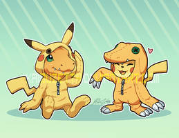 P - Agumon + Pikachu