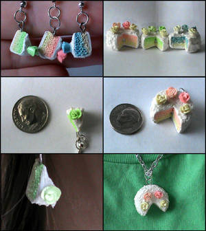 Ombre Cake Slice Earrings and Necklaces!