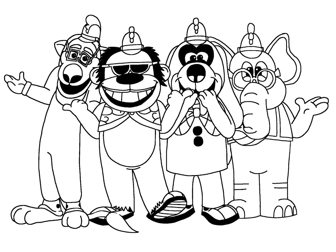 Coloring Cartoon Banana Free Bananas... All Free Printable