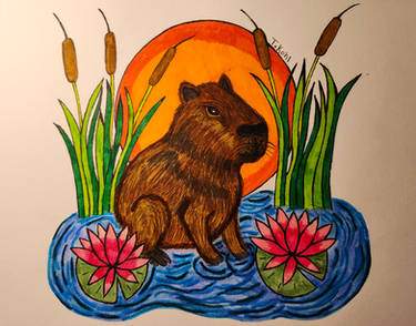 Stillness Beneath the Cattails (Completed Piece)