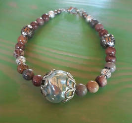 Gemstone and Ceramic Bracelet 