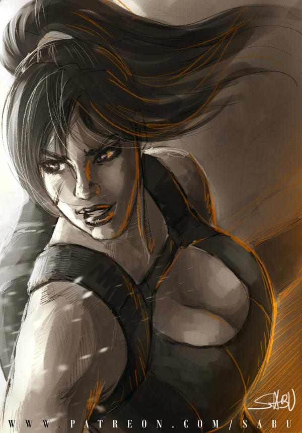 45 mins sketches - Lara Croft