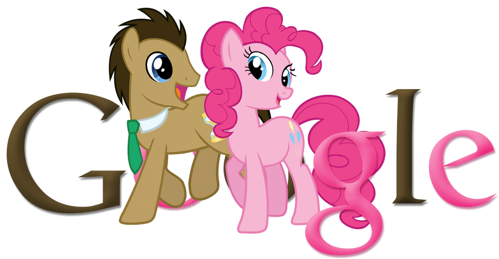 Doctor Whooves and Pinkie Pie Google Logo by ssumppg
