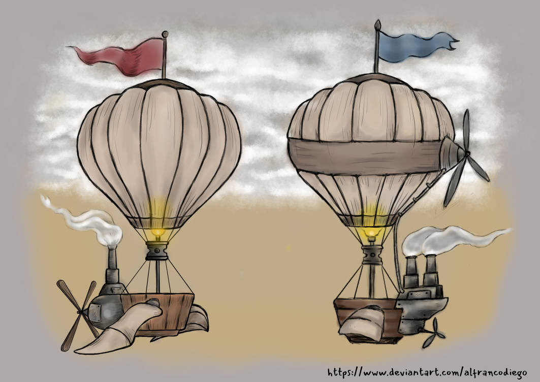 Steampunk hot air balloons by alfrancodiego on DeviantArt