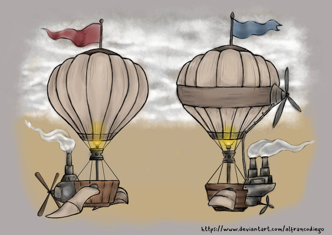 Steampunk hot air balloons by alfrancodiego on DeviantArt Steampunk hot air balloons by alfrancodiego on DeviantArt