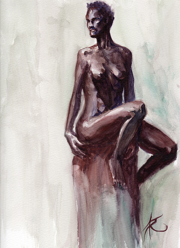 watercolor figure study