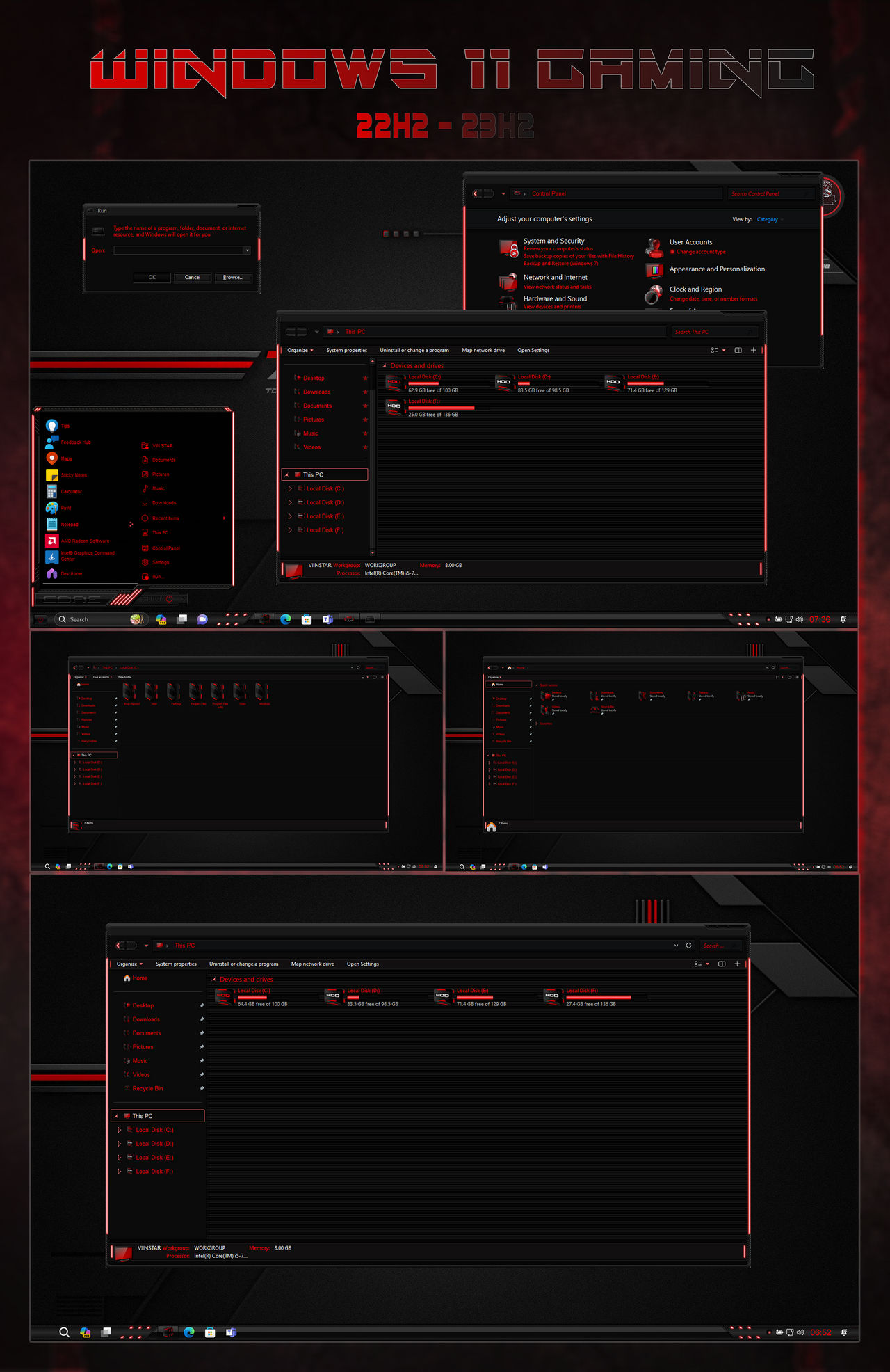Epic Windows Gaming Themes