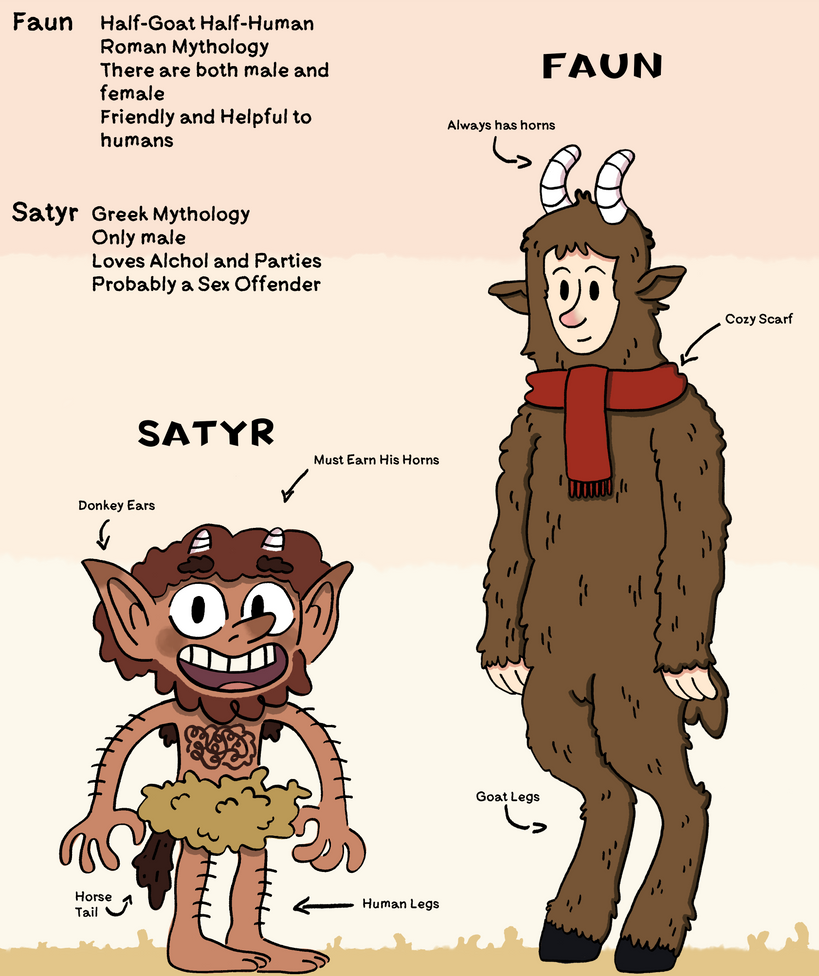 Differences between Satyr and Faun by MagicWingedGriffon on DeviantArt
