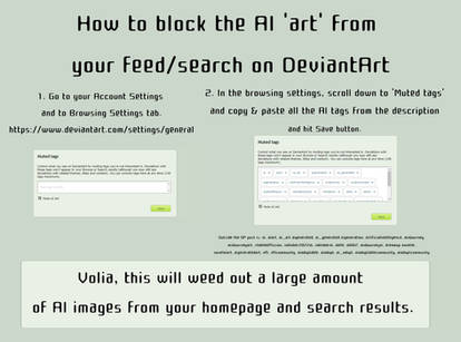 How to block A I 'art from your feed/search