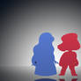 Crystal Gem Silhouette: Ruby And Sapphire