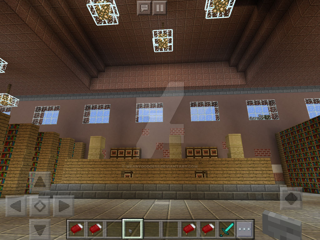 Minecraft Library View from Door by Wearygoddess on DeviantArt