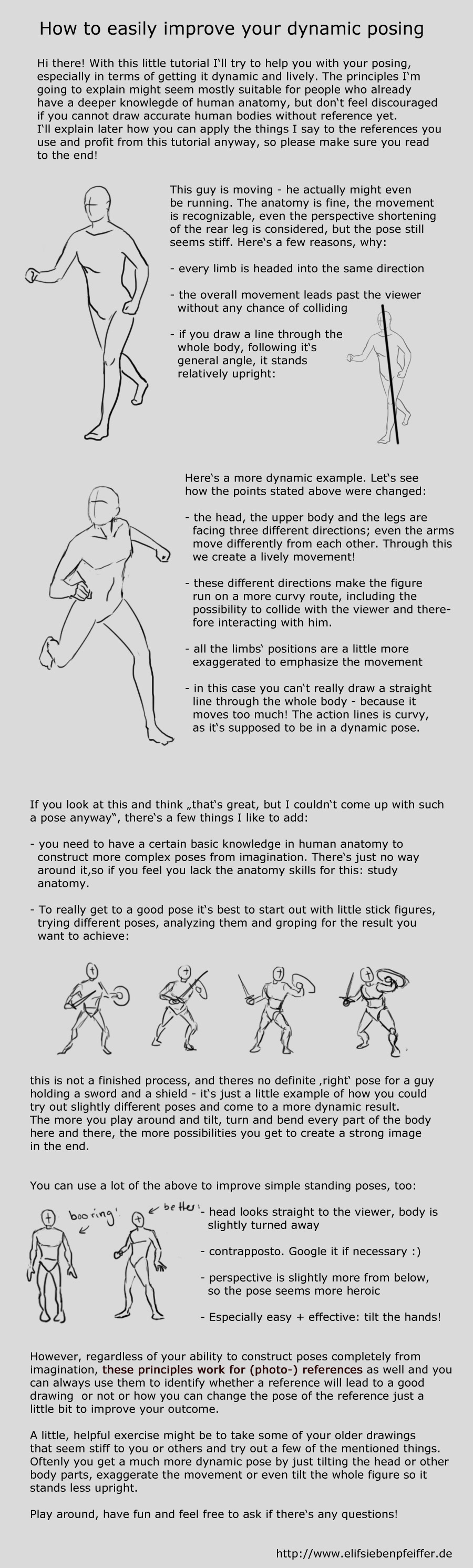 Dynamic Posture Examples Tutorial: Dynamic Poses by ElifSiebenpfeiffer on DeviantArt