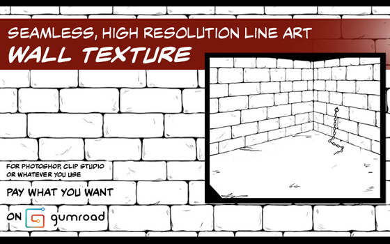 Resource: Seamless Line Art Brick Wall Texture
