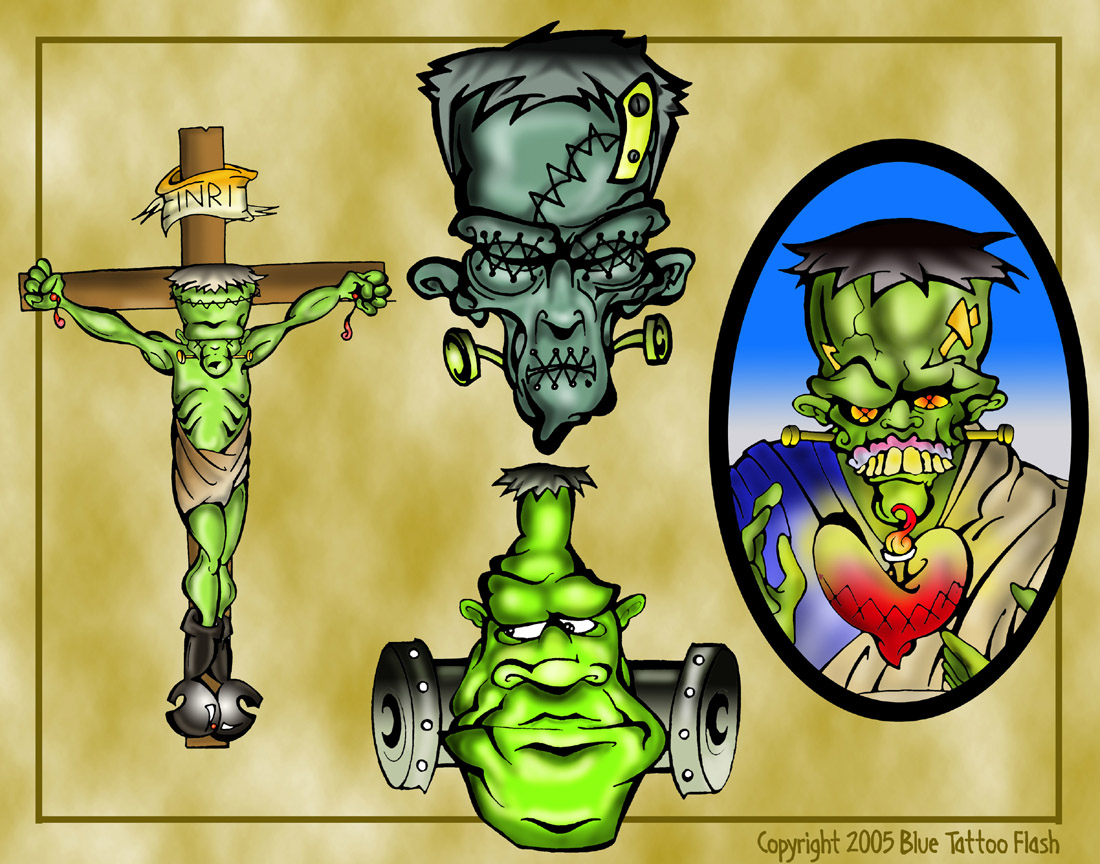 Frankenstein Tattoo Flash 3