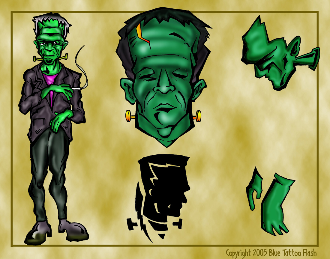 Frankenstein Tattoo Flash 4
