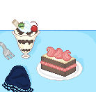 sundae and cake