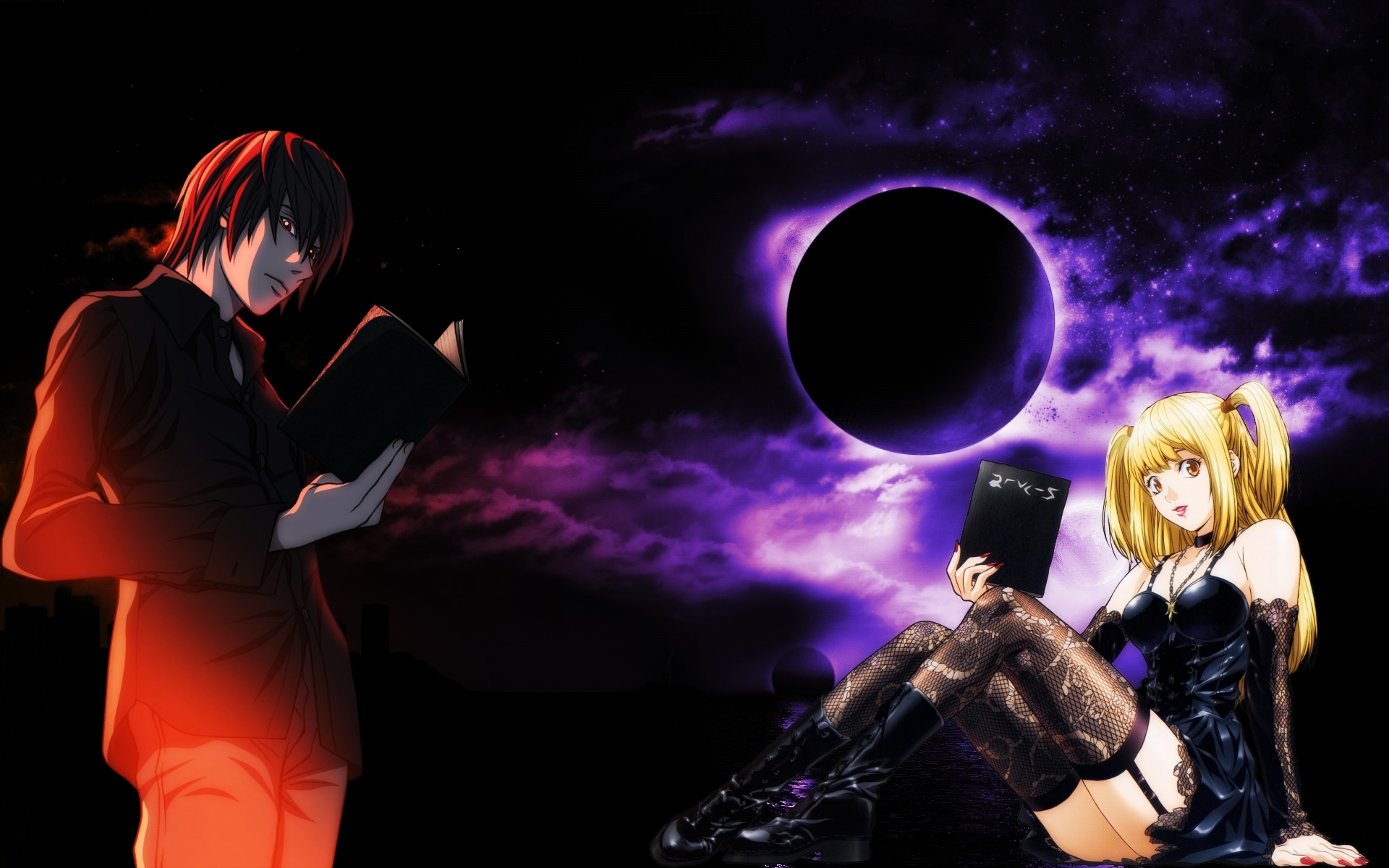 Huddle sum Simuler Death Note Light Yagami and Misa Amane Wallpaper by ryu17v on DeviantArt