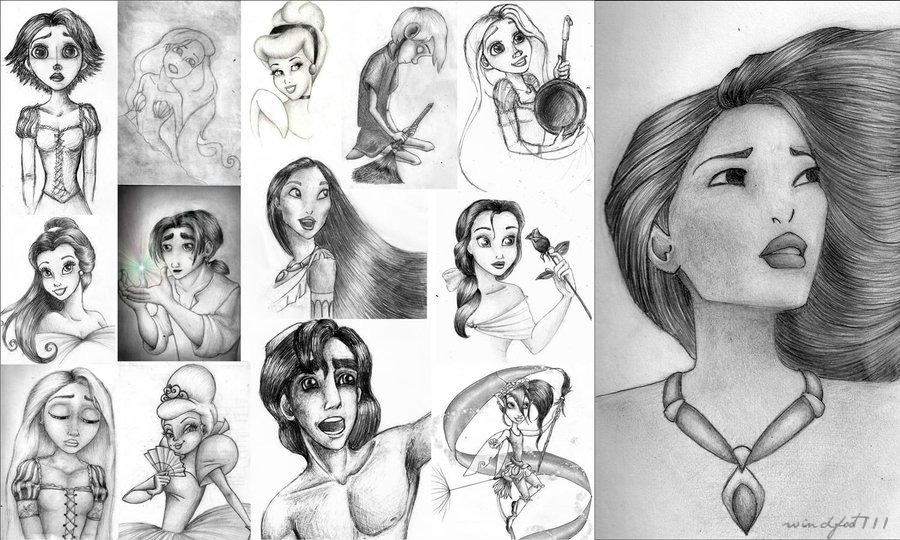 Disney Sketch Art Wallpaper