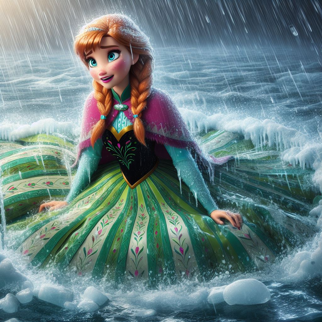 Anna Cold anna caught in melting ice flood by chryslerfire on DeviantArt