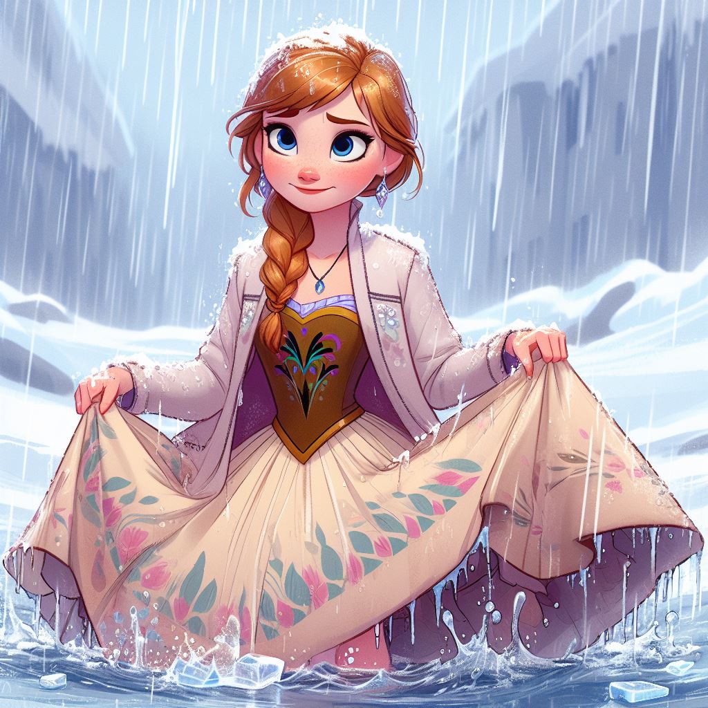Anna Out Cold anna in cream dress wetlook by chryslerfire on DeviantArt