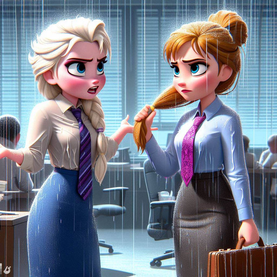 elsa and anna work stress by chryslerfire on DeviantArt