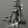 Scifi Steampunk Magic girl 2 - Greyscale