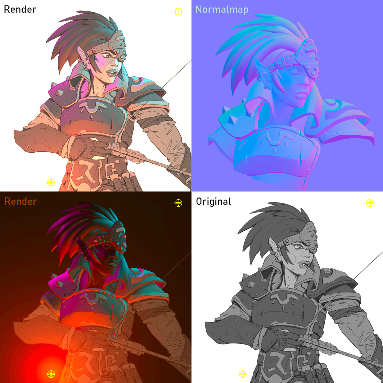 Hand painted normal maps study by StMan on DeviantArt