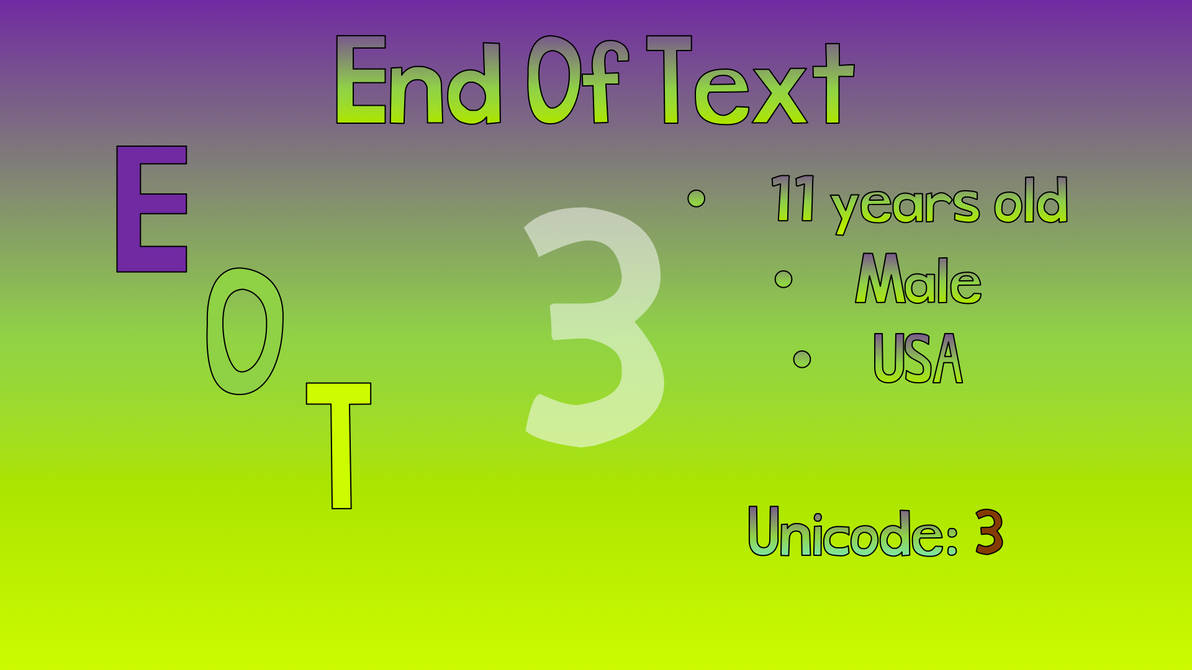 what does at the end of a text mean