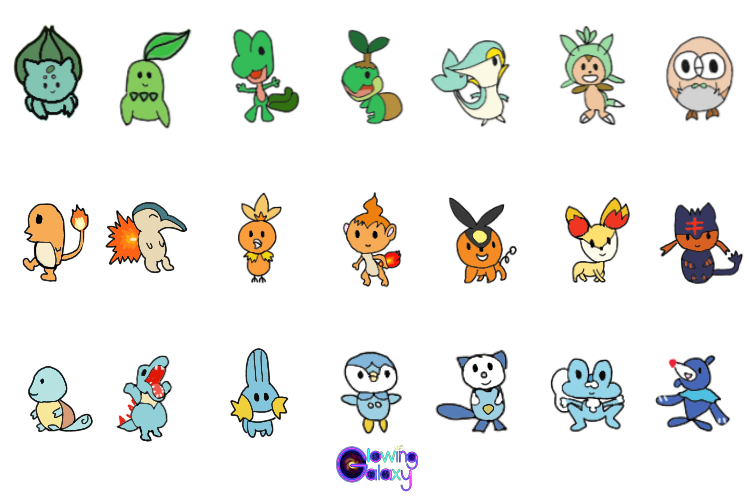 Goofy Pokemon Starter Set By Glowinggalaxy On Deviantart Goofy Pokemon Starter Set By Glowinggalaxy On Deviantart