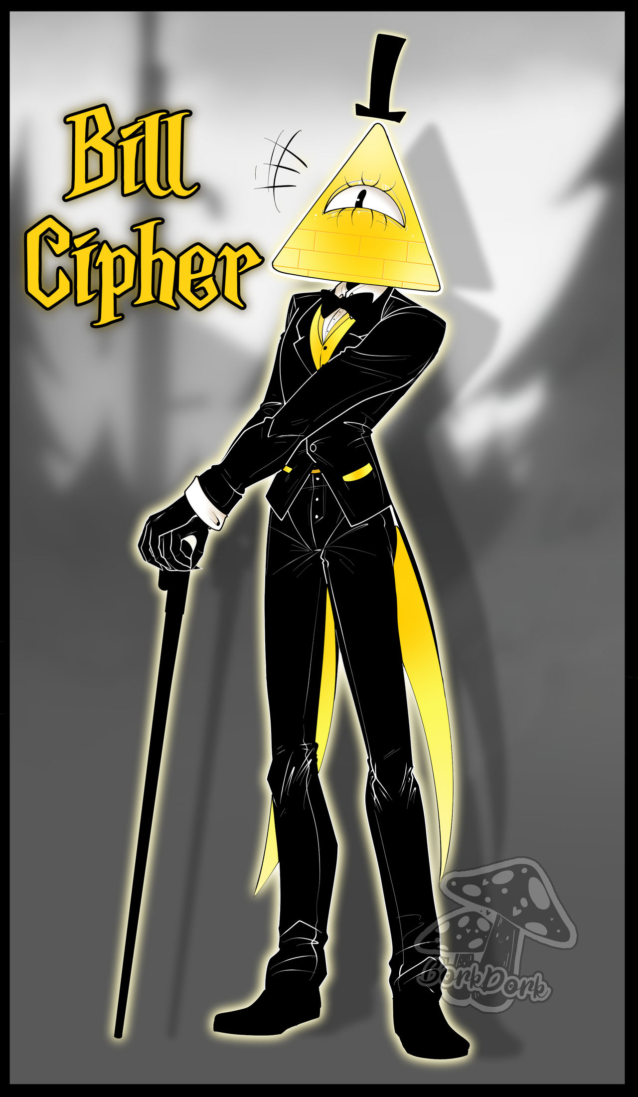 Bill Cipher Inverting Face Bill Cipher Humanoid by BorkDorkArt on DeviantArt