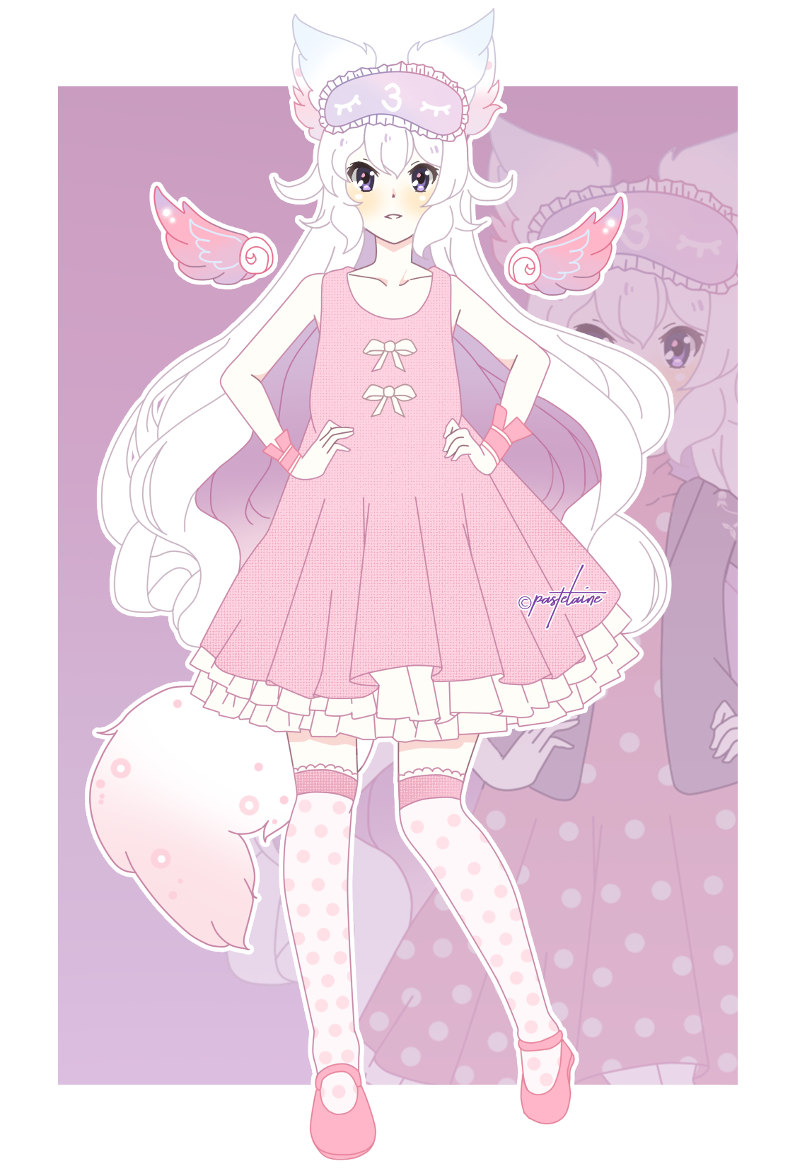 (AT) MysteriousSnowcat Fullbody by pastelaine-art
