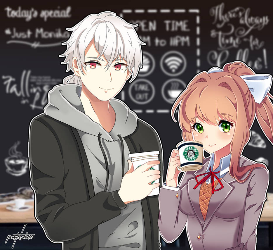 (Kofi) Coffee with Zen and Monika by pastelaine-art