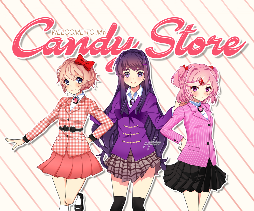 Candy Store (Doki Doki Literature Club X Heathers) by pastelaine-art
