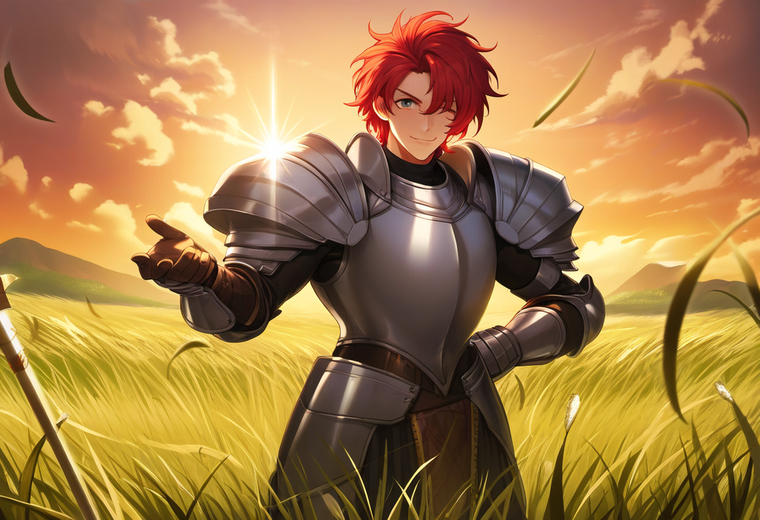 Knight,man,red Hair,strong,shining Armor,visible H by Xela-The-Conqueror