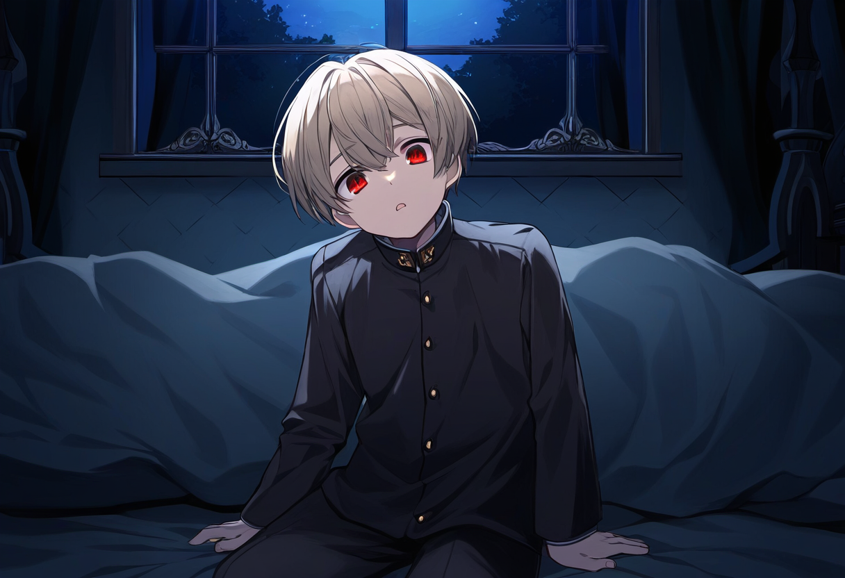 Boy,nobleman,light Brown Hair,red Eyes,worried,con