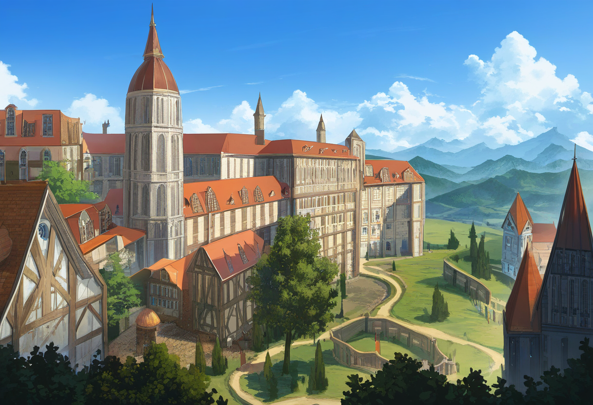 Renaissance castle with town s-1541744643