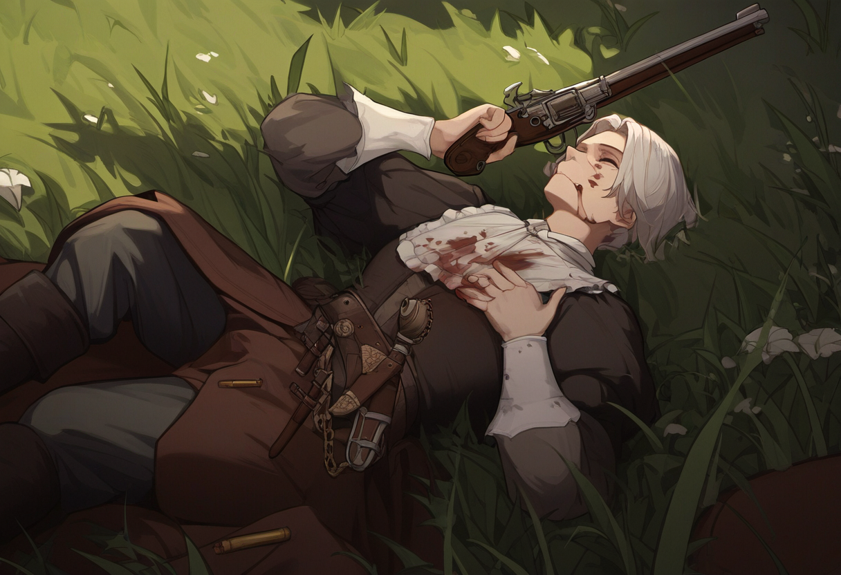 Corpse,ground,grass,blood,man,early Modern,renaiss