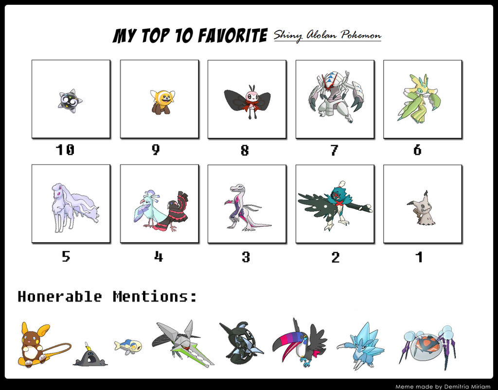 Top Ten Favorite Alola Pokémon 