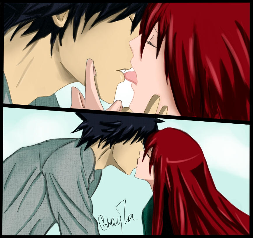 anime kiss by lela44 on DeviantArt