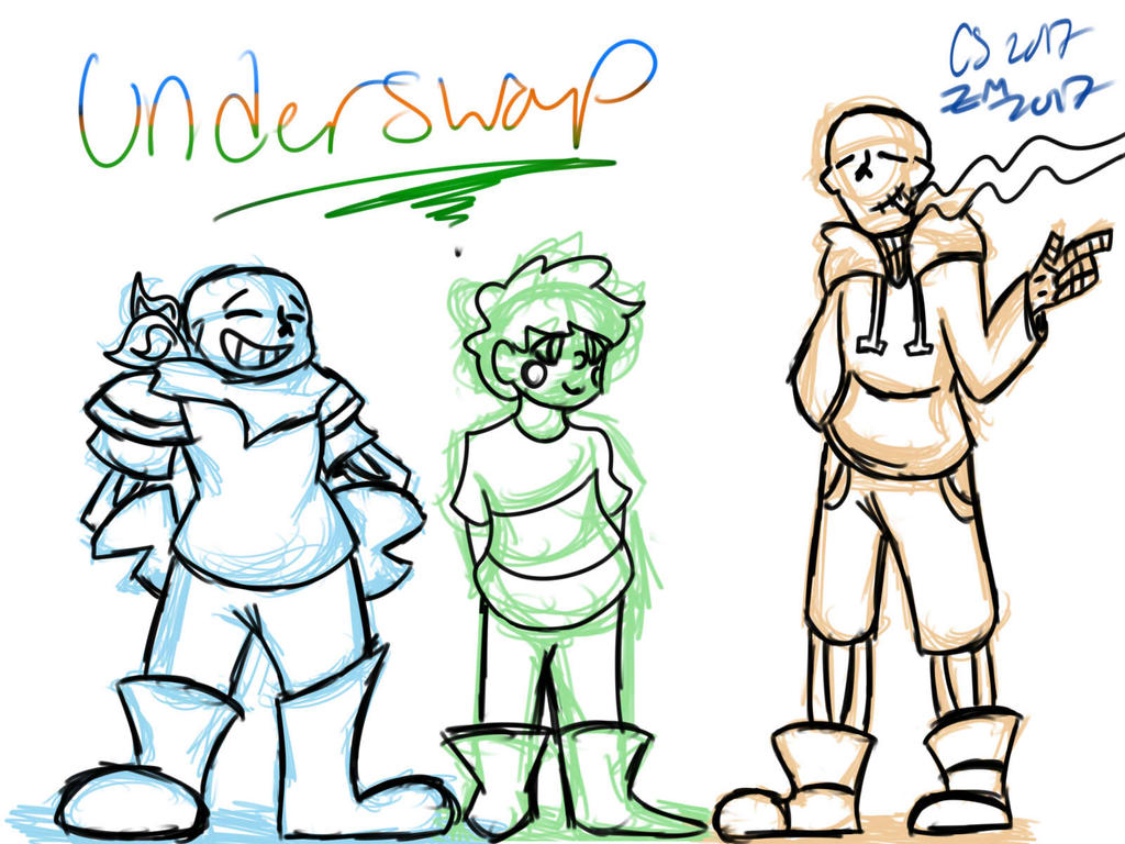 Underswap Sans, Chara, and Papyrus by WD-Whut on DeviantArt