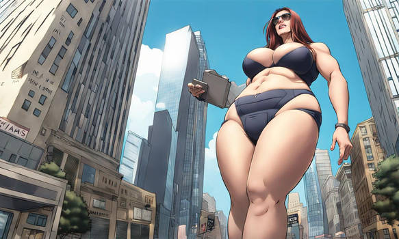 Giantess Milf Walking in the city