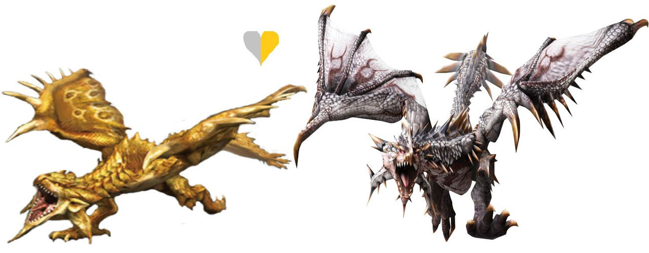Silver Rathalos x Gold Rathian by ZergLord2099 on DeviantArt