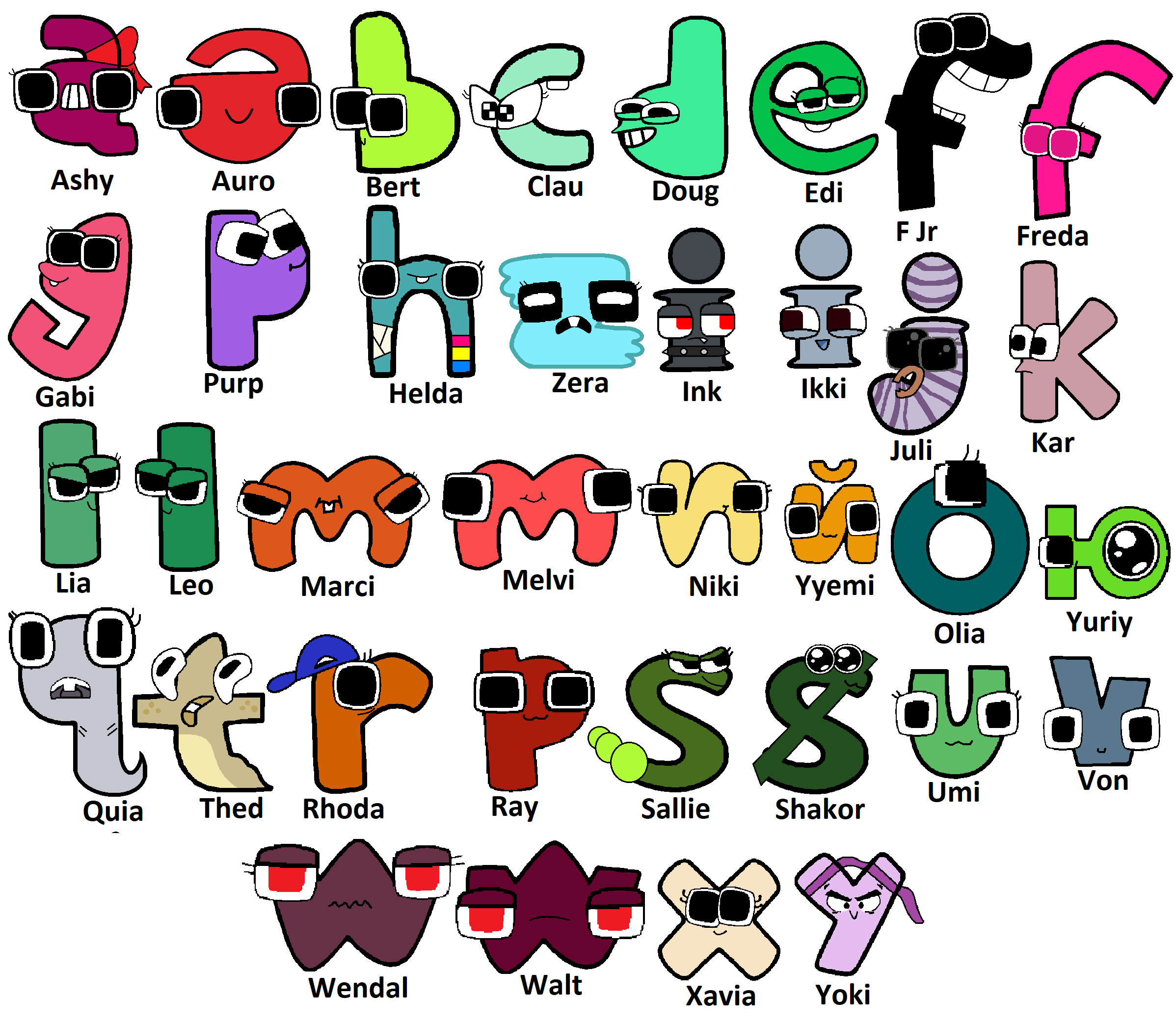 F & N Alphabet Lore Human Fan Kids