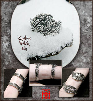 Celtic wolves rings