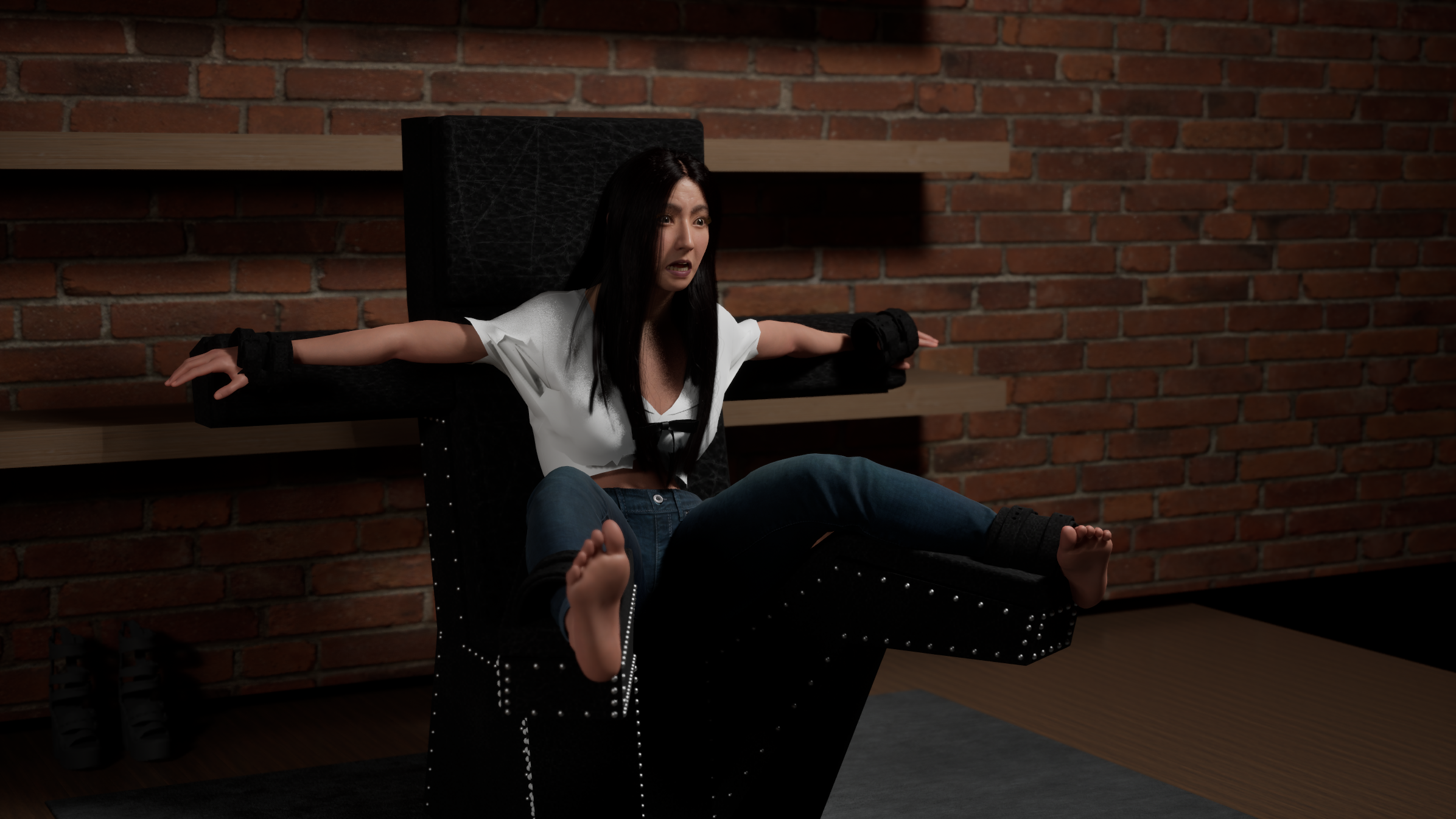 Japanese on tickle chair, the fear strikes