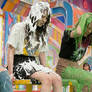 Japanese messy game show foamed and gunged