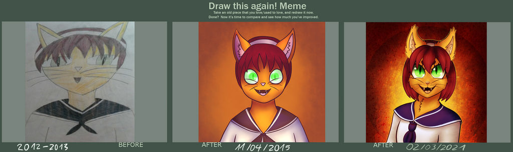 Draw This Again Meme: 80s Catgirl by Tomecko on DeviantArt